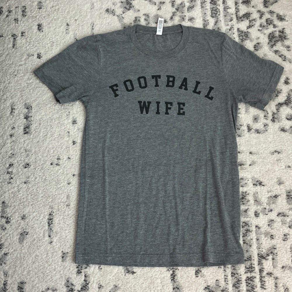 Bella Canvas Gray 'Football Wife' Short Sleeve Tee